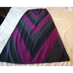 ECI NY Maxi Skirt Small‎ Purple Gray geometric Elastic Waist stretch Polyester